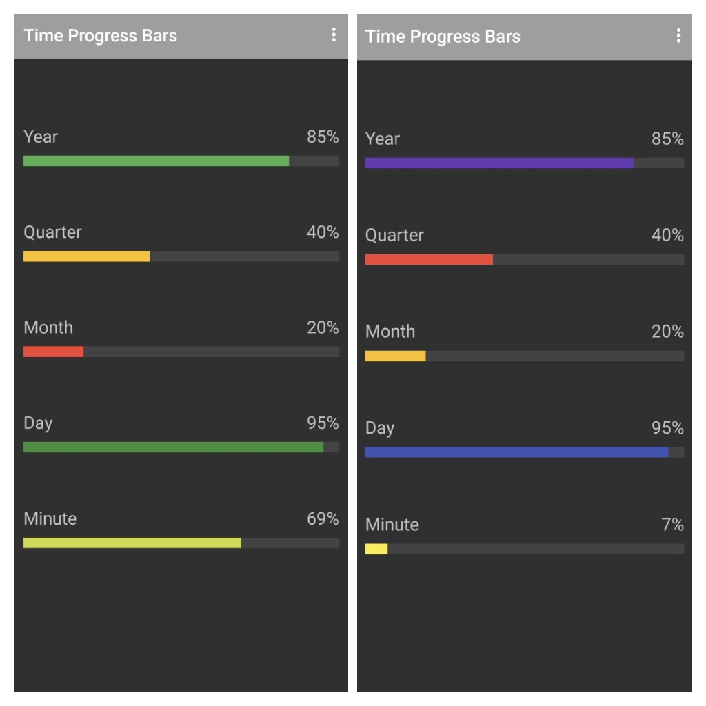 android_amanda's tweet photo. @ProgressBar202_ Check out the Android app I made.
Free, no ads, includes a home screen widget, available in 100+ languages.
App preview video: https://t.co/kbCvyxnCnb
https://t.co/1cIiWE216d
#TimeProgressBars
#yearprogress
#progressbar
#funapp
#cooldesign
#androidapp https://t.co/mxIUdhIDiW