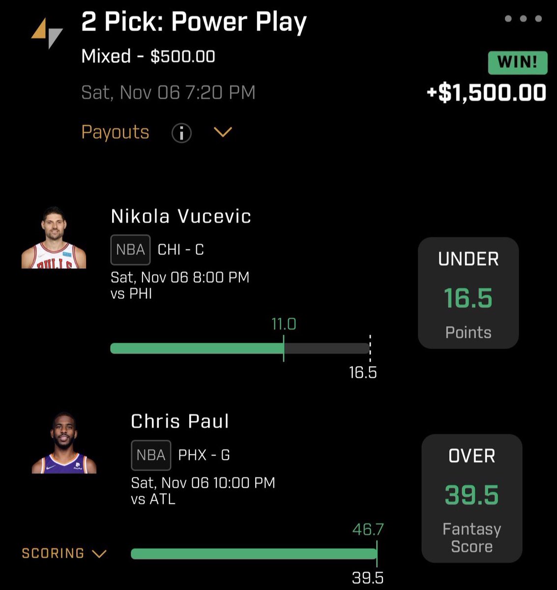 LeakPicks's tweet photo. Out of country so didn’t have time to play today but #TailOfHell @Alex94221937 🔥🔥🔥
@PrizePicks #NoEgo
#CSGO #PrizePicks #DFS #GamblingTwitter #NBAFantasy #FreePicks #Nba #NBAPlayIn #WNBATwitter #CSGO #WNBA #FantasyBasketball https://t.co/lfcrM85nqp
