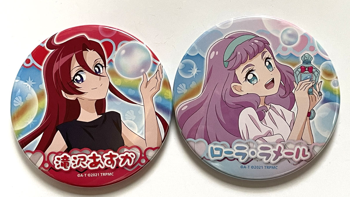 ハトキャのグッズ中心に購入 缶バッチはあすか先輩とローラでした