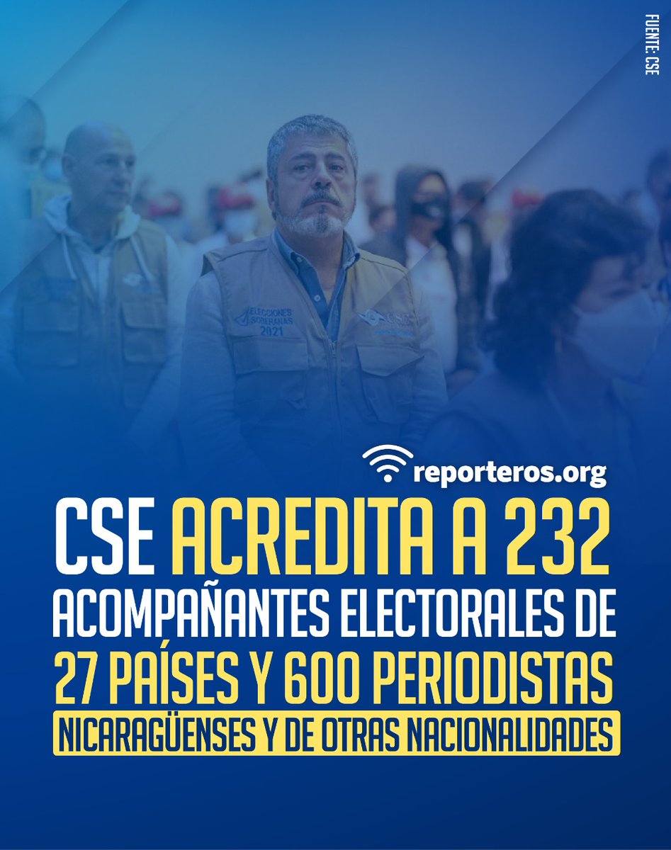 soymau505's tweet photo. CSE acredita a 232 acompañantes electorales de 27 países.
#Nicaragua #EleccionesSoberanas2021 https://t.co/xoxsmJWGWf