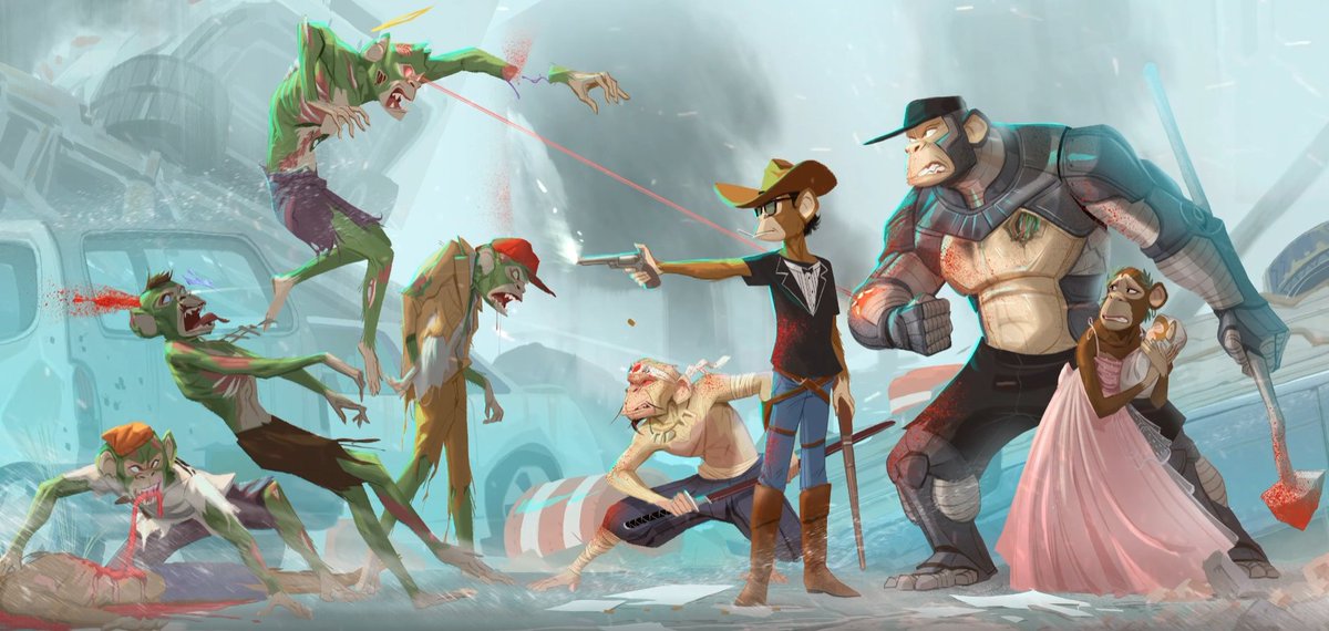 Murphy also bulked up to be a part of <a href="/ApeParentClub/">Apes Parents Club - by 4928</a>'s card set.  Collecting all 8 cards earned exclusive art work seen here! 
opensea.io/assets/0x495f9…