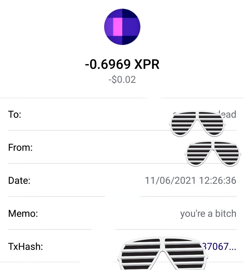 woopa007's tweet photo. $XPR helped me give my brother my two cents. #nice #checkthememo #proton #BTC https://t.co/hpcwUGnxCK