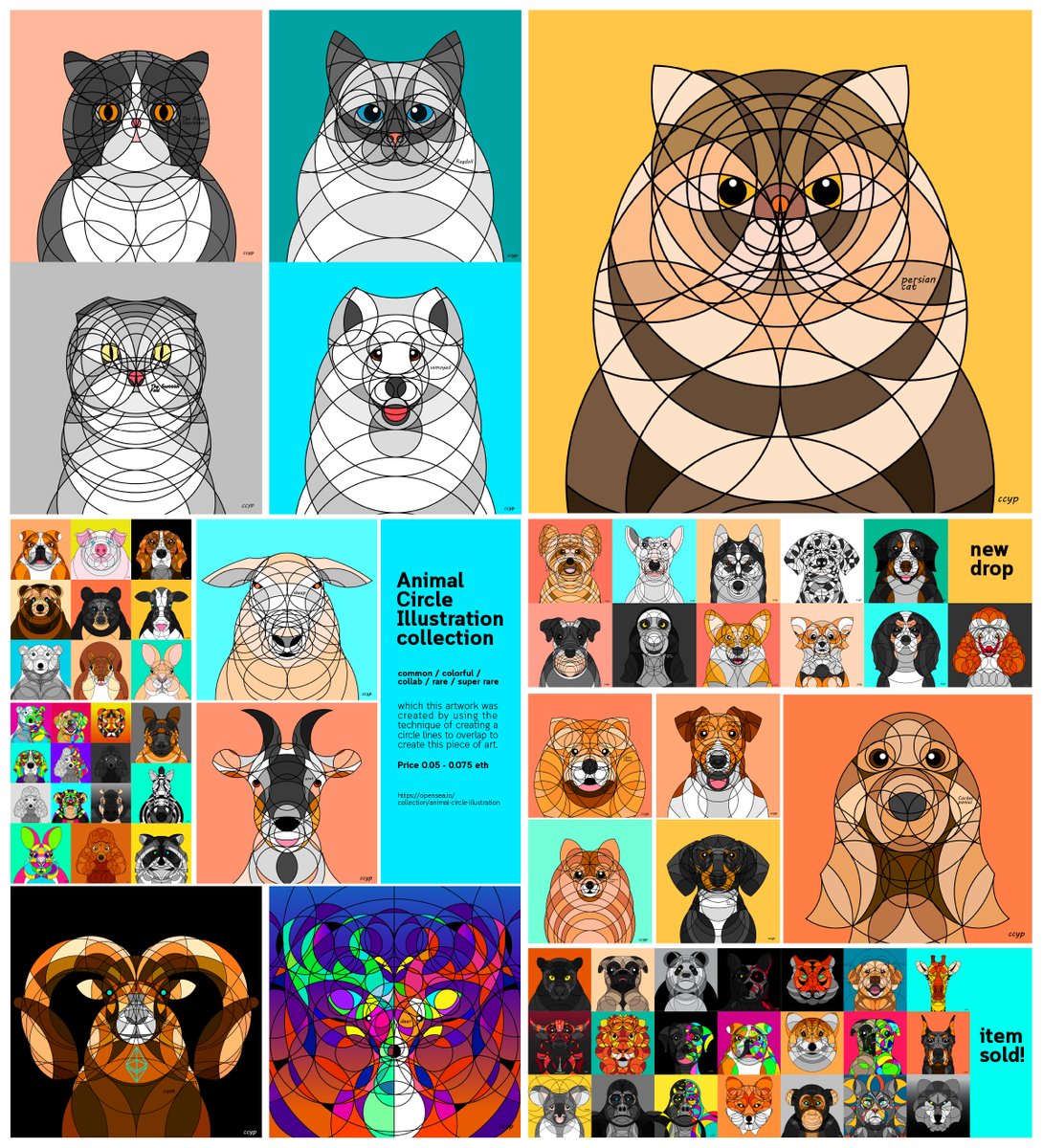 ChanchaiYupanan's tweet photo. ✨Collection Animal Circle Illustration✨
for sale on @opensea  Update : 71 item / 22 sold

https://t.co/iLlpNO1oyj

#NFTs #NFTCommunity #nftcollector #NFTThaicommunity #NFTcollectibles https://t.co/Q8gsQE5dOJ