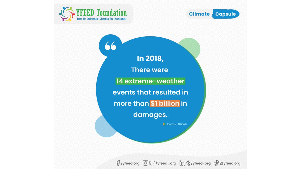 In 2018, there were 14 extreme-weather events that resulted in more than $1 billion in damages. 

Source: UN News