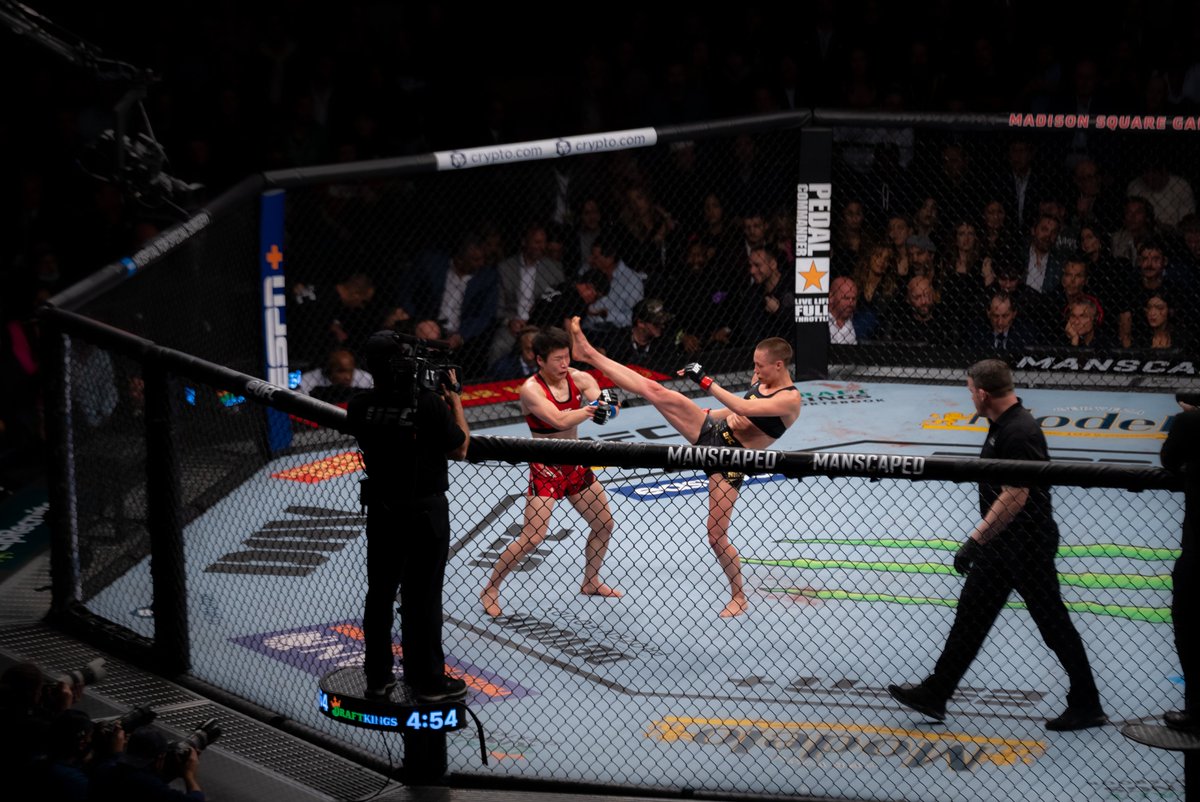 ufc's tweet photo. Another magical MSG moment for @RoseNamajunas ✨ #AndStill #UFC268 https://t.co/8Qhn3lm3En