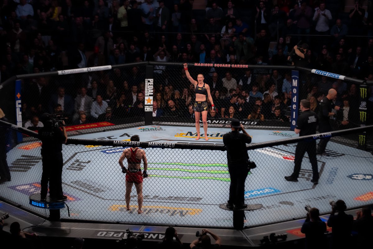 ufc's tweet photo. Another magical MSG moment for @RoseNamajunas ✨ #AndStill #UFC268 https://t.co/8Qhn3lm3En