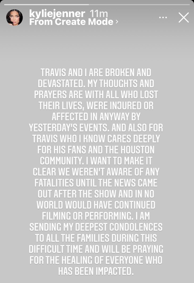 RichLux713's tweet photo. Well looks like Kylie Jenner post fake apology right after Travis scott astroworld concert   #kylie #kyliejenner #TravisScott https://t.co/povdByVow0