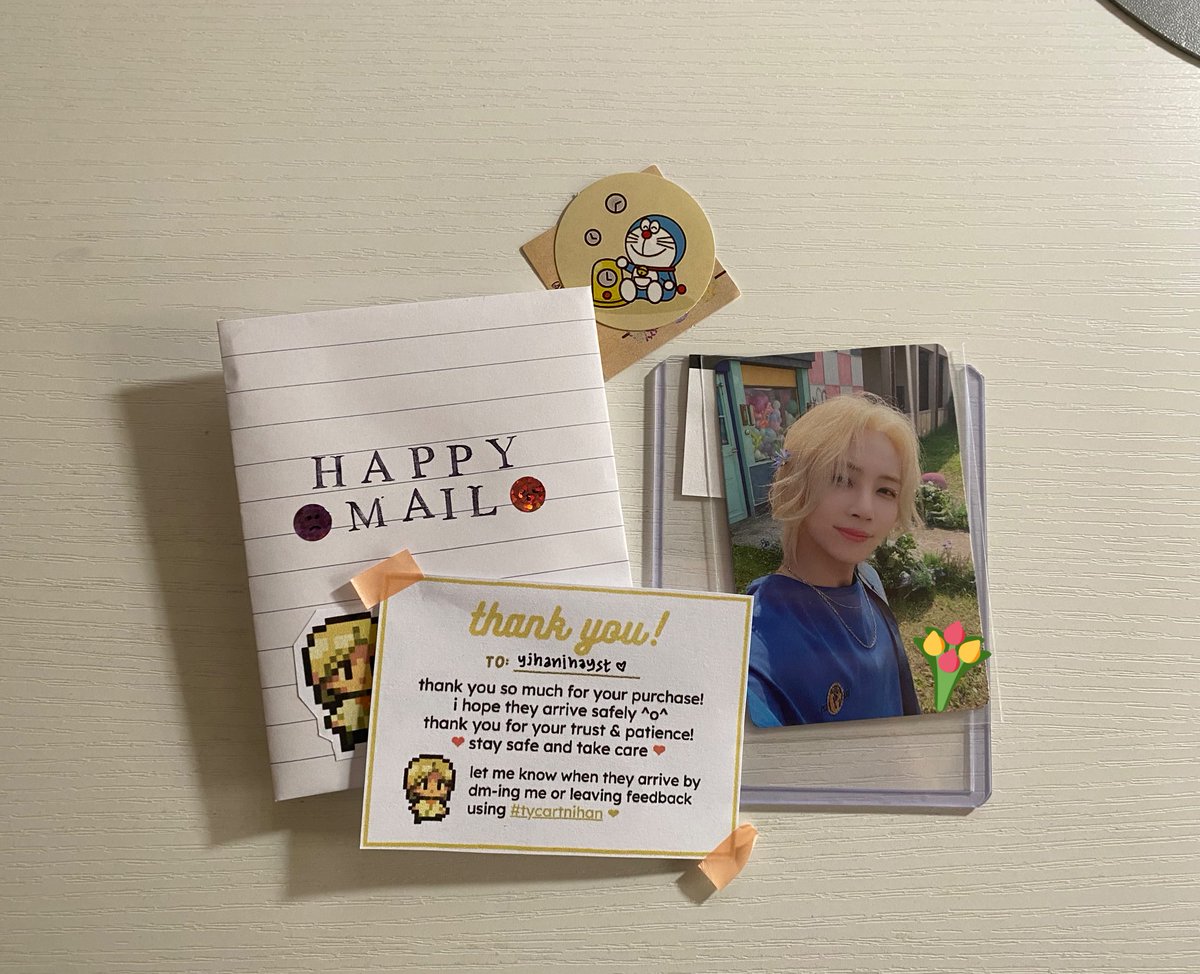 yjhanihayst's tweet photo. #maxmails 🌱
— from @cartnihan 

got this impulsively but no regrets hehe pretty boy jjong is home !! thank u so much for packing them safely ^^ #tycartnihan https://t.co/V1cEOhMGpM