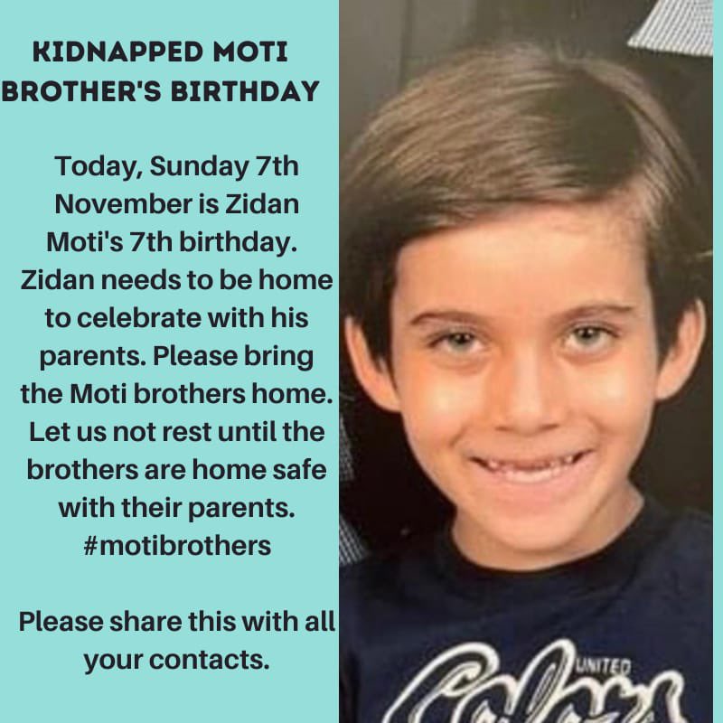 bram_hanekom's tweet photo. Today is Zidan Moti's 7th birthday.  Zidan should be at home celebrating with his parents. Please bring the Moti brothers home! Maybe Twitter can help? Retweet and share, let’s not rest until the brothers are home safe with their parents. #motibrothers https://t.co/6v2sanBTkS