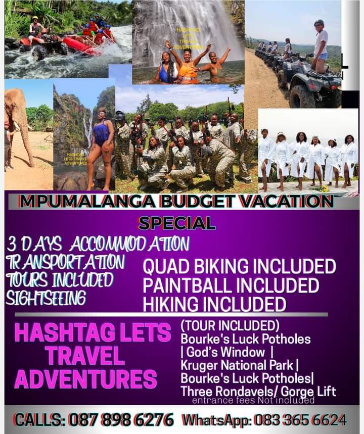 Hashtag Lets Travel Adventures brings you yet another majestic Mpumalanga Vacation Package.

#visitMpumalanga
#mpumalangatourism