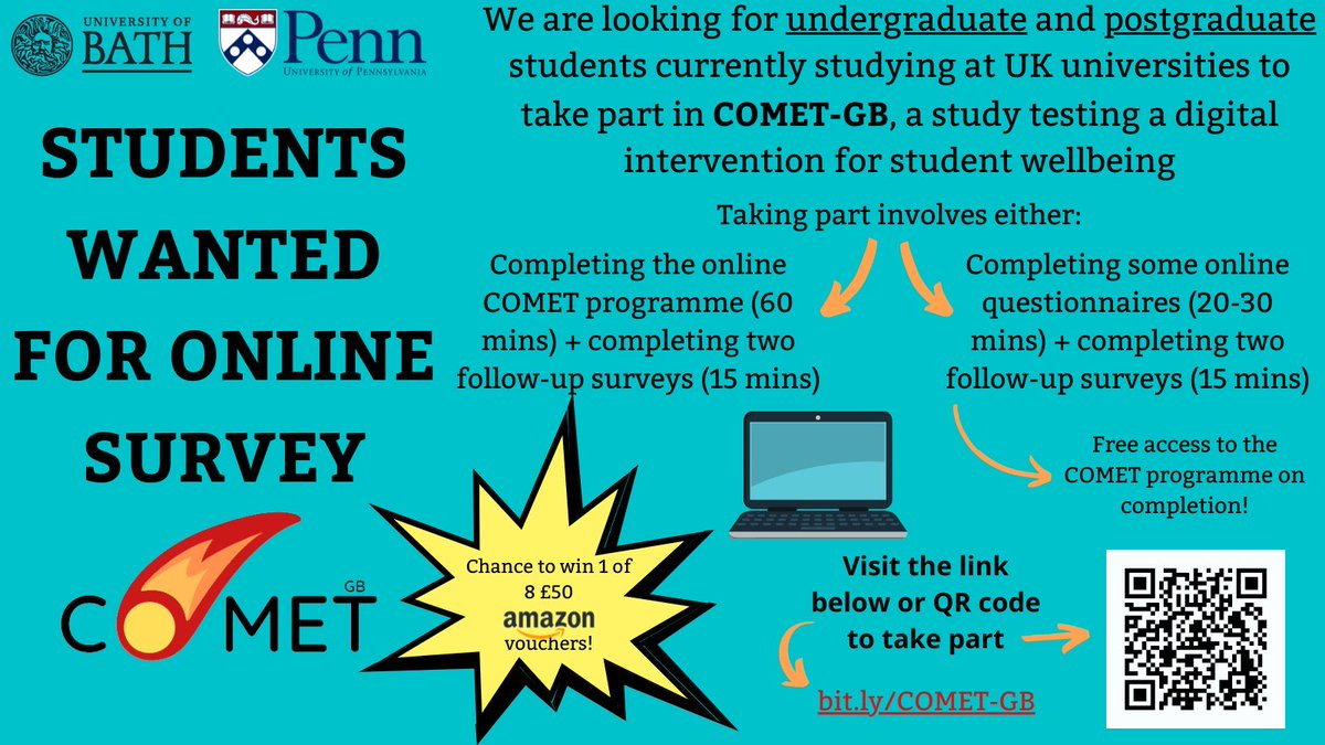 MariaLoades's tweet photo. #phdlife #UNIVERSITY students undergraduates masters phd students, taking part could help you with your well-being - so important after all you’ve been though in the past months. Well-being is associated with academic performance-> it’s a sensible investment of your time https://t.co/TJeWsXz8TR