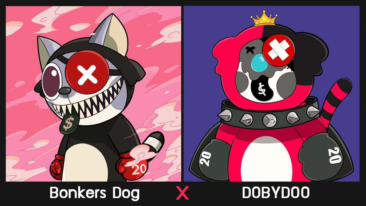 Bonkers Dog Gen2 X DOBYDOO
A Special collaboration!! @hmahnoNFT 
🔥🔥🔥🔥
 
👁 Bonkers Dog :
opensea.io/collection/bon…

👁 Dobydoo :
opensea.io/collection/dob…

#NFTs #NFT #NFTCommunity #NFTTHAILAND #nftcollector #NFTartist #NFTdrops