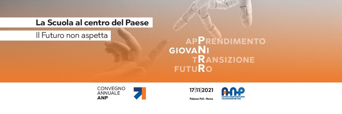 Convegno annuale ANP

LA SCUOLA AL CENTRO DEL PAESE
Il futuro non aspetta
17 novembre 2021, ore 9.30
Modera i lavori Marco Piccaluga  

Scopri il Programma e registrati per seguire la diretta streaming bit.ly/3EWEuUR
