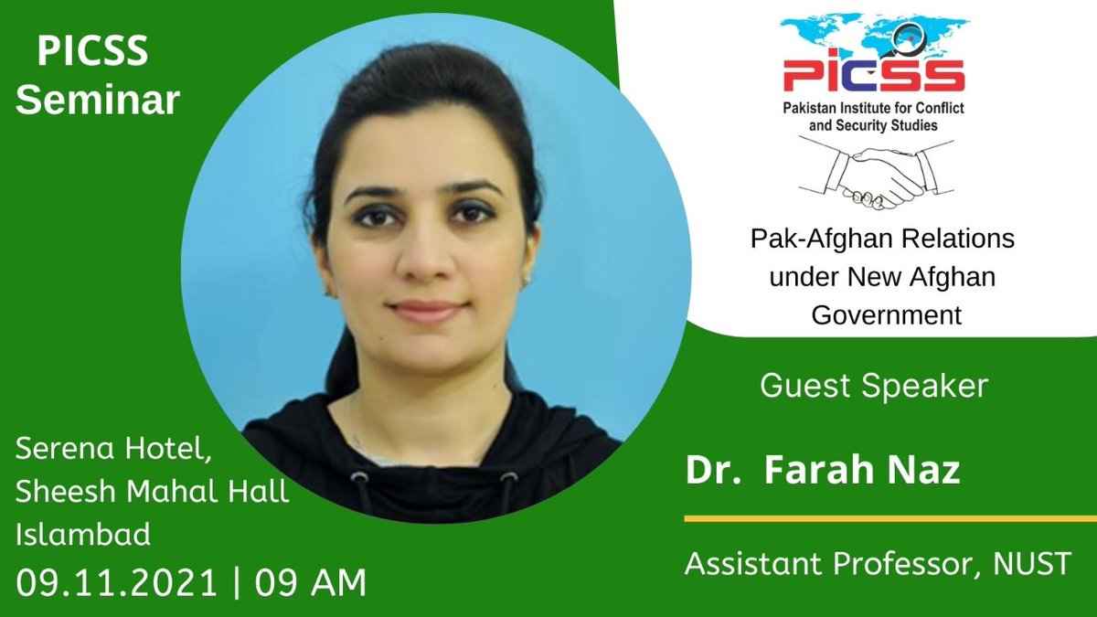 PICSSIsb's tweet image. Dr. Farah Naz is an assistant professor in NUST Islamabad. She specializes in Radicalisation &amp;amp; violent Extremism. We welcome her valuable contribution to our seminar 
@fnaz37 #AfPakRelations #Taliban #Afghanistan #Pakistan #Taliban #Pakistan @abasitpak1 @AbdullahKhan333 @SaadKhtk
