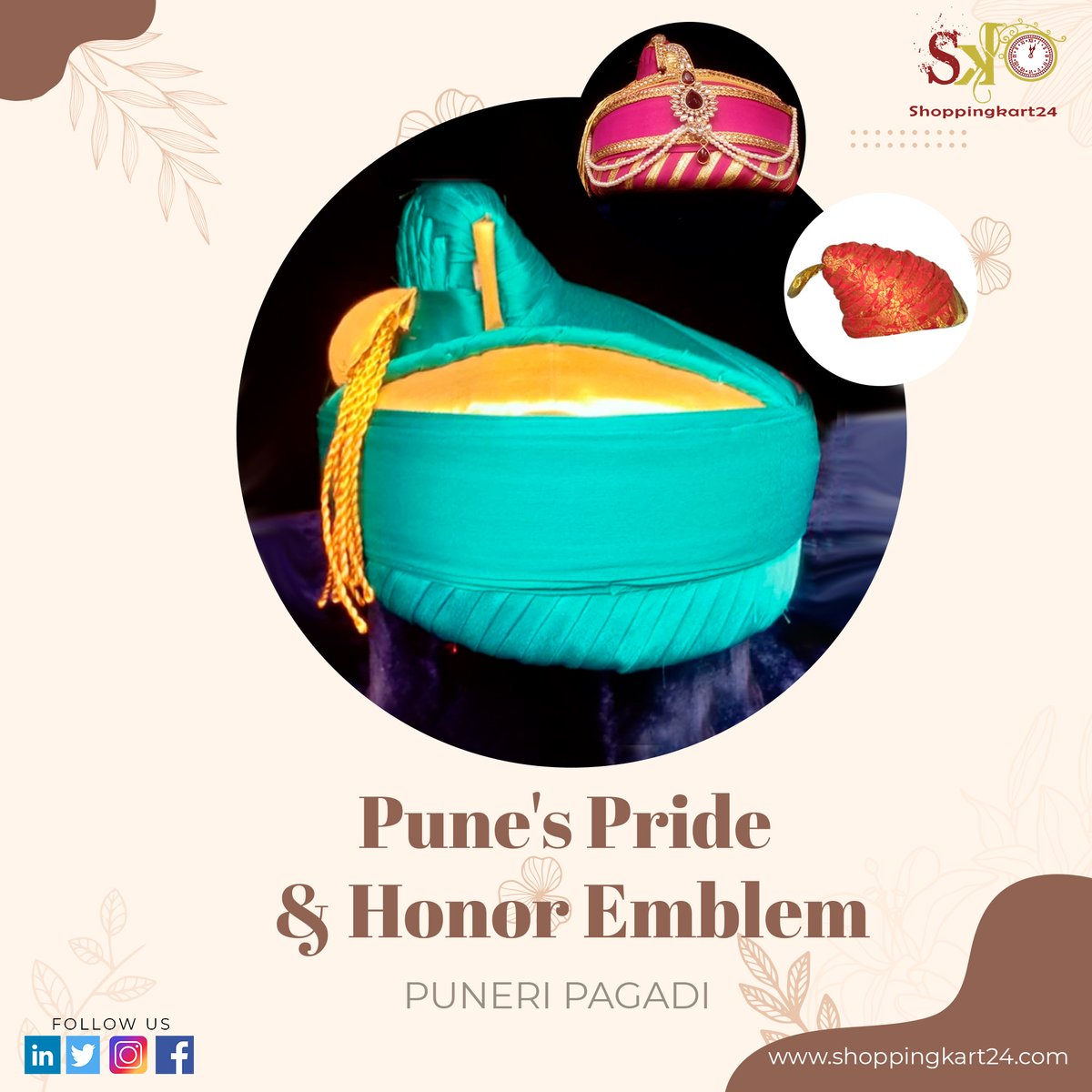 AuthenticGI_'s tweet photo. The Puneri Pagadi is a peculiar turban style that is seen as a mark of pride and dignity in Pune. It was first used more than two centuries ago. 
Shop now: https://t.co/NFuLUwaJmx
Contact: +91 9161898733
#vocalforlocal #gitag https://t.co/D1EJKfHDti
