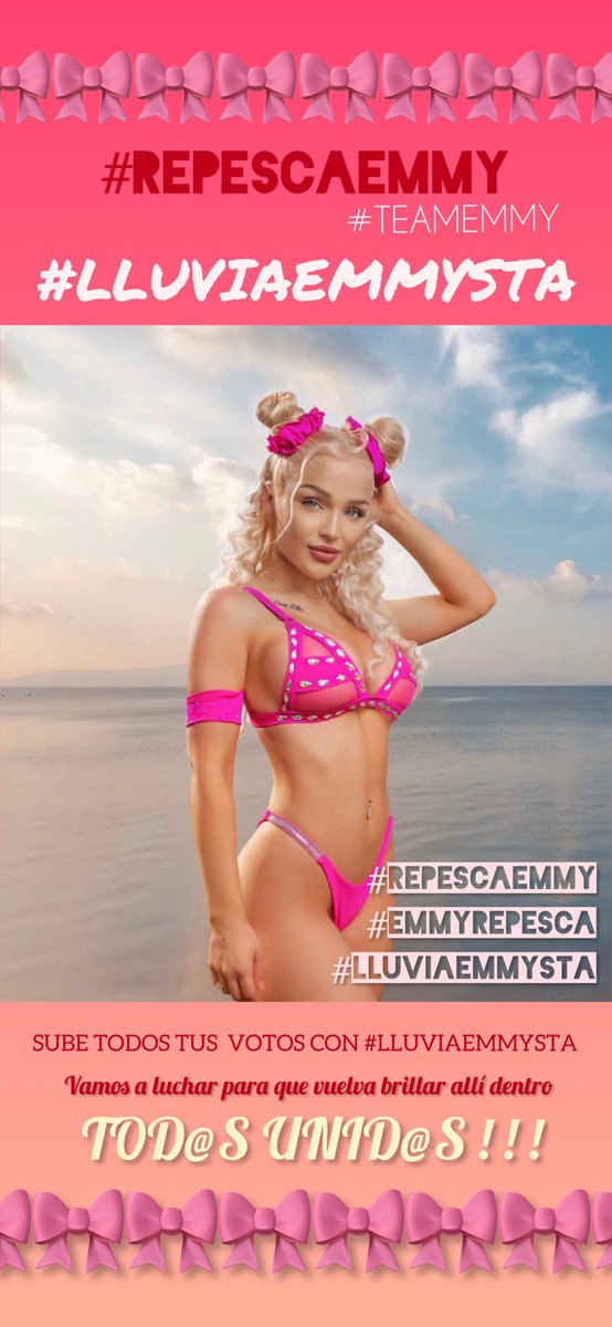 arianarusss's tweet photo. VAMOS A POR TODAS !! #lluviaemmysta !!🎀💖 #RepescaEmmy #EmmyRepesca !🔥 https://t.co/9DSdu5ST2C