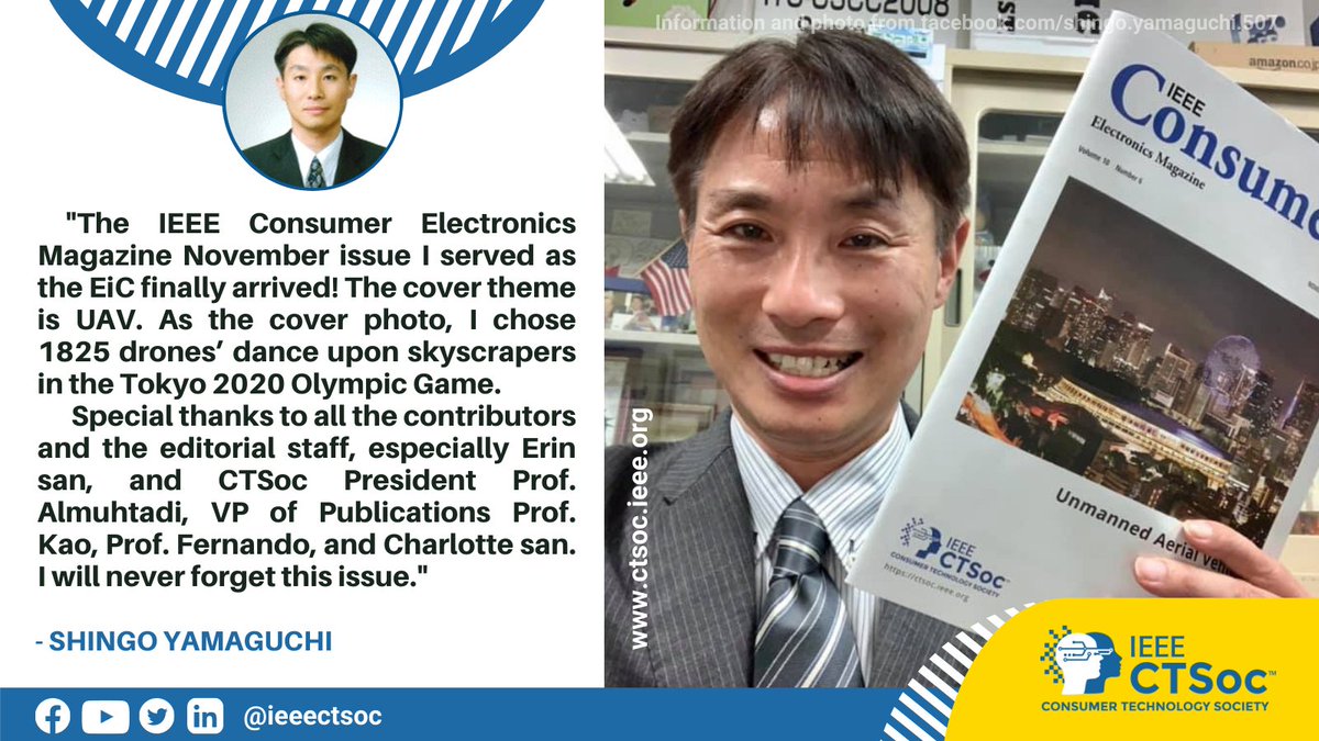 ieeecesoc's tweet photo. Shingo Yamaguchi shared impressions of his first issue of IEEE Consumer Electronics Magazine as Editor-in-Chief.
Here is the November/December 2021 issue of IEEE Consumer Electronics Magazine:
https://t.co/Mya05UUe8a
#IEEE #ConsumerElectronicsMagazine #IoT #CTSoc #SmartHome https://t.co/jsJmwHpuir