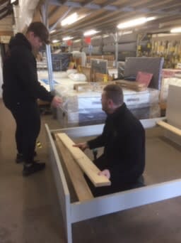 PearsonsPlym's tweet photo. Max and Dan changing the bed display..... a perfect job for a Sunday afternoon 😁 https://t.co/WdznM9Xq6I