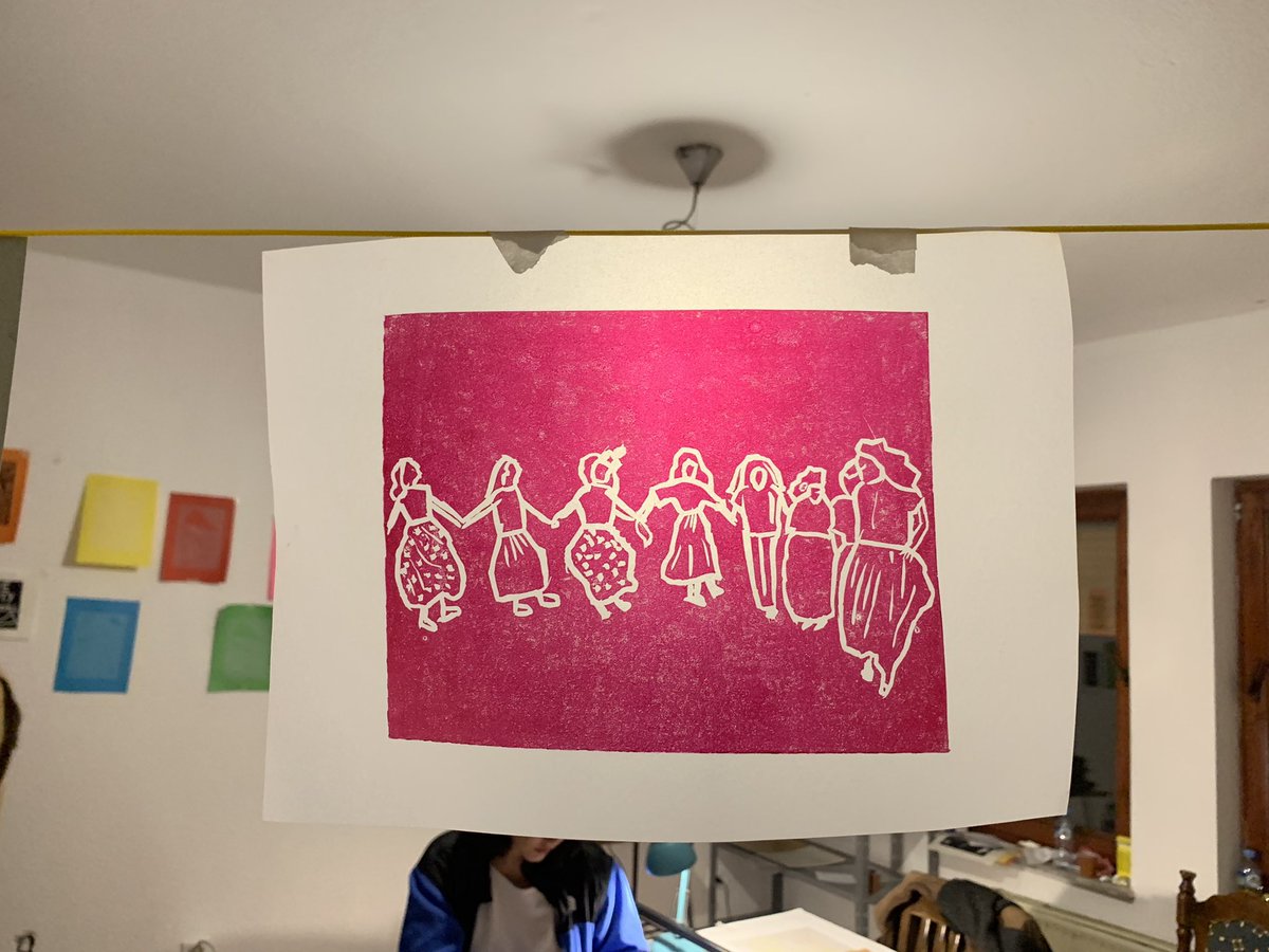 pykepresje's tweet photo. get to know those dancing feets, untold stories of women from factories and iconic theatre faces, carved by eda, sara, agona and rita during yesterday’s workshop on #ATO zinemaking.💗 https://t.co/iv19lMlYzu