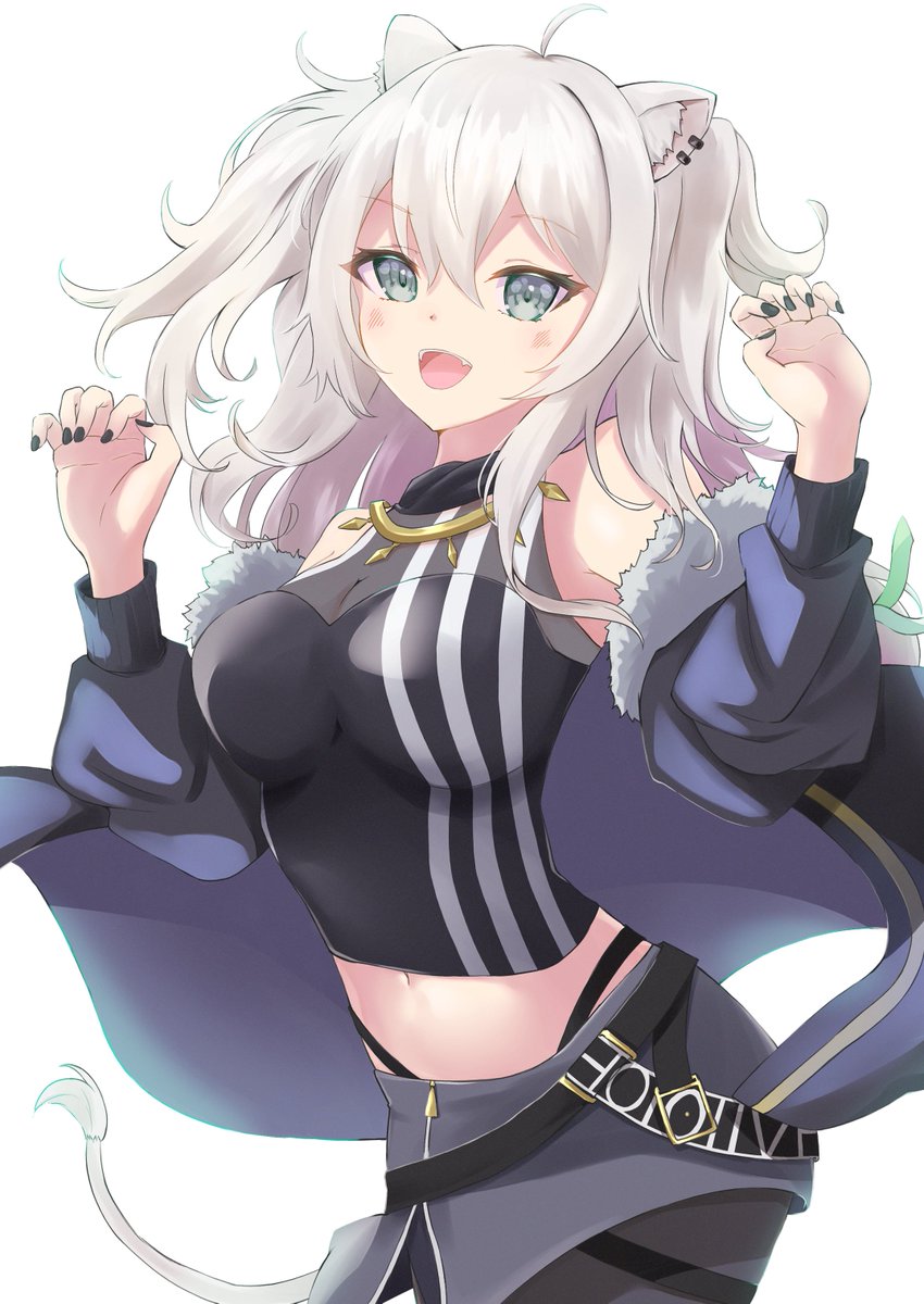 獅白ぼたん 「半分おなか
#いいお腹の日 」|平。(ひらまる)のイラスト