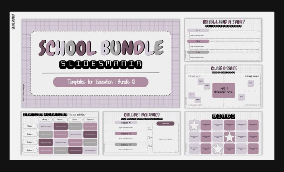 Have you seen this new school template bundle by <a href="/SlidesManiaSM/">SlidesMania 💛</a>?

Includes:
💭 Frayer model
✅ Choice boards
📆Planners
✏️ Writing templates
And more!

slidesmania.com/school-bundle-…