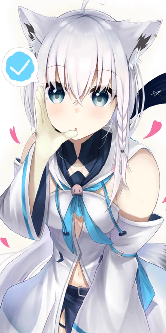 認証マークをねだる白上フブキ #絵フブキ 
