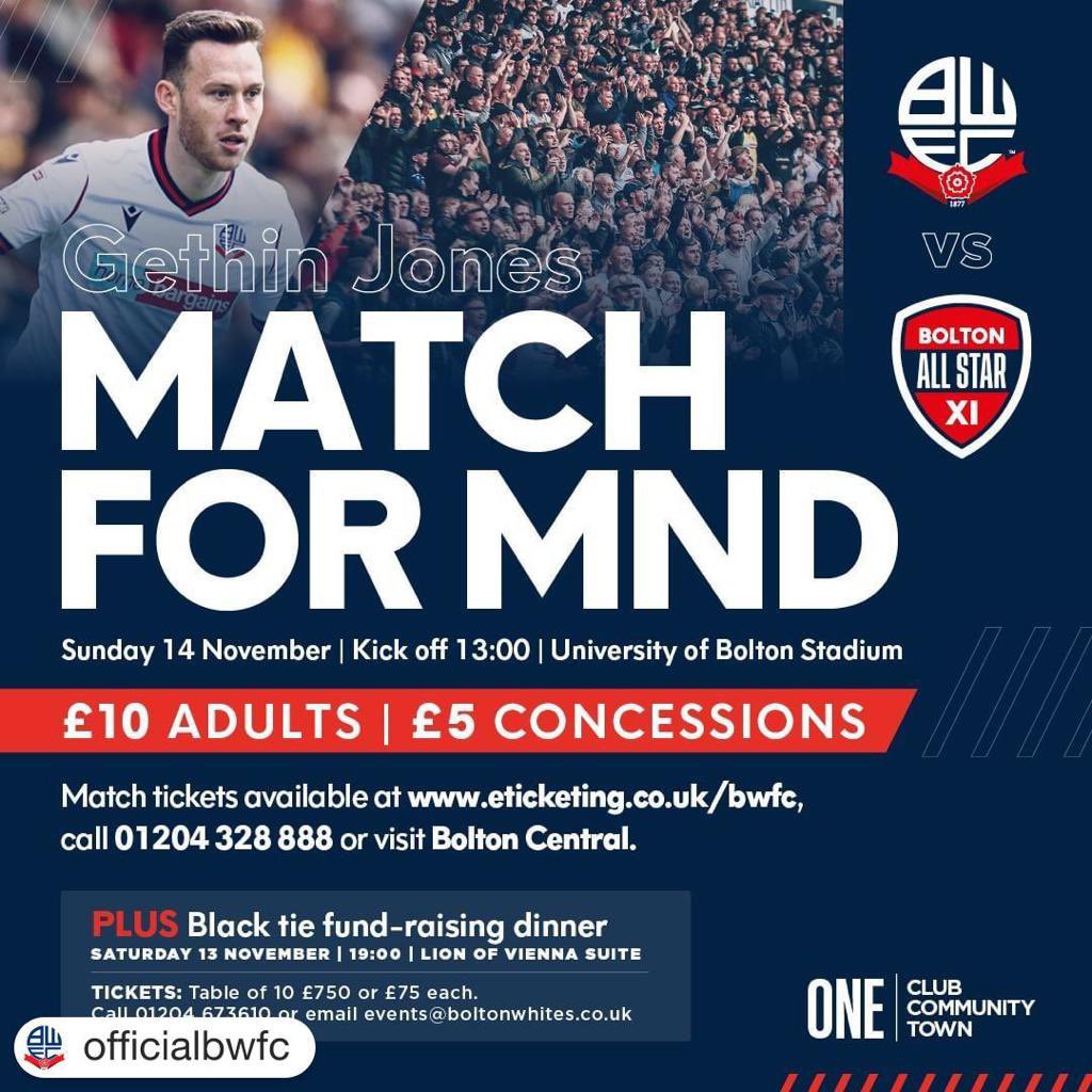 PaddyMcGuinness's tweet photo. Good luck @OfficialBWFC today against @StockportCounty I’ll be there next weekend for the @GethinJones8 Match for MND. #BWFC #FACup #sunday https://t.co/Fc0IMtAYWu