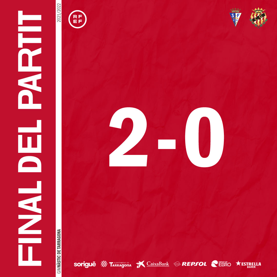 NASTICTARRAGONA's tweet photo. Final del partit a San Fernando. El Nàstic es veu superat pel conjunt andalús i trenca la ratxa positiva dels últims quatre partits. 

💪 Després de dos partits consecutiu a domicili, diumenge vinent torna el futbol al Nou Estadi!

|2-0| #nasticlive
#TocaSanFernando https://t.co/k48S8BsZFs