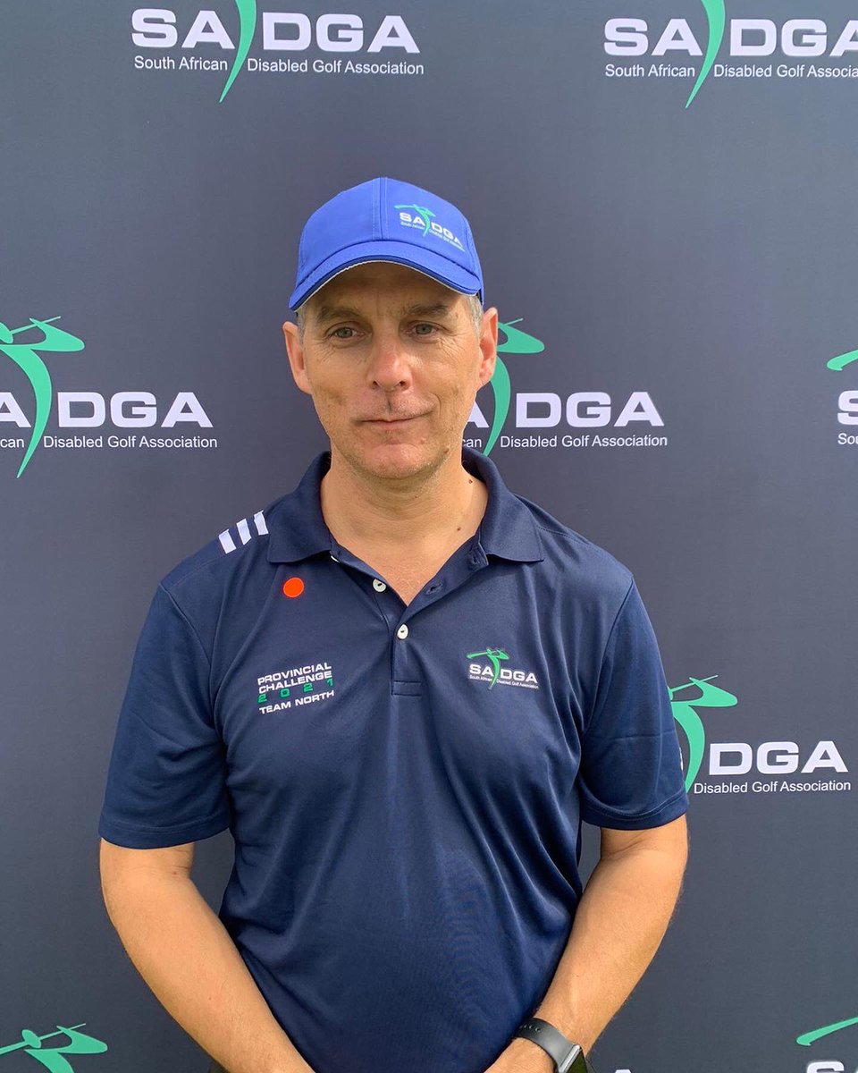 sadga101's tweet photo. Physically disabled stableford 18-hole leader Leon Strydom turns in 20 points while Charlene Pienaar earns 21 points. All to play for on the second-nine #canonopenseries #sadga https://t.co/rFLfaEwGwg
