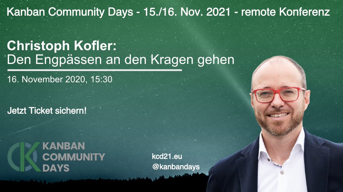 Engpässe müssen sich warm anziehen, wenn Christoph Kofler auftaucht. Sind ja auch lästige kleine Biester. Lerne bei den #KCD21 von den Erfahrungen des agilen Kammerjägers und sei am 15. und 16.11. remote dabei - hole Dir jetzt Dein Ticket! kcd21.eu #Kanban #agile