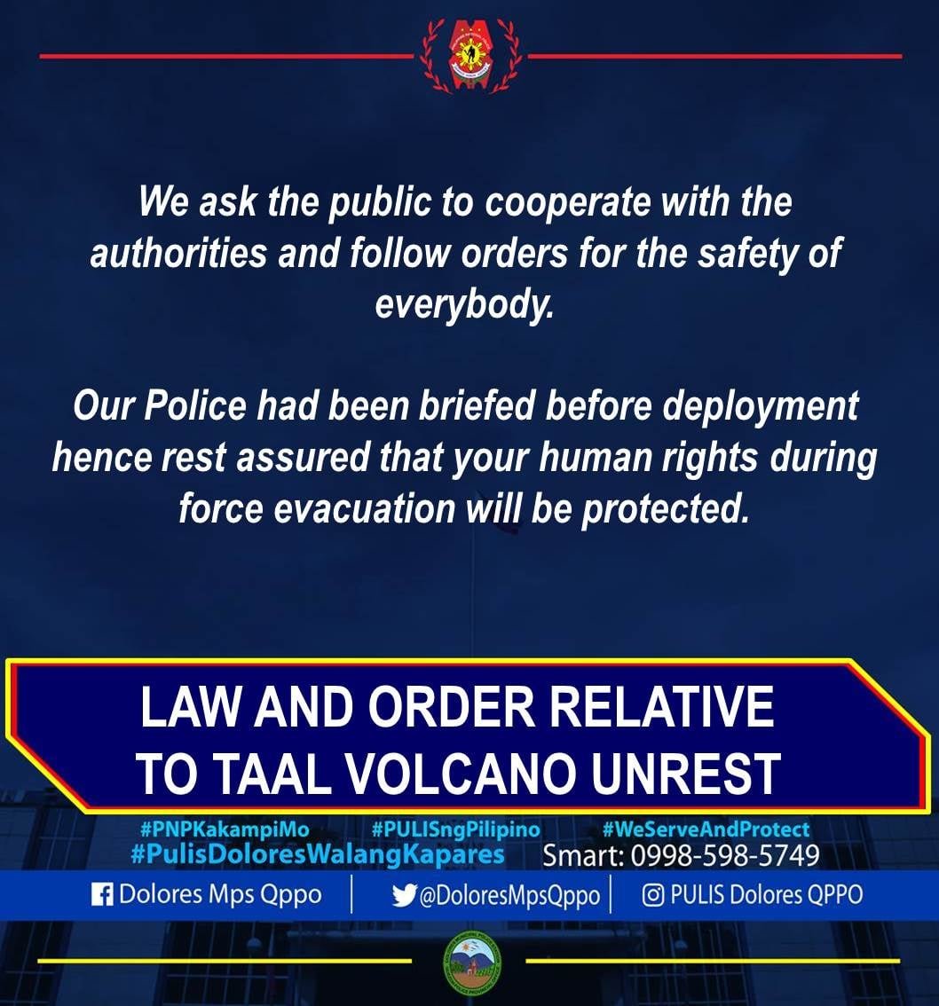 DoloresMpsQPPO's tweet photo. #TaalVolcano
#TaalVolcanoUpdate
#PulisMagiting
#ArangkadaCALABARZON https://t.co/ekOcuCCOGT