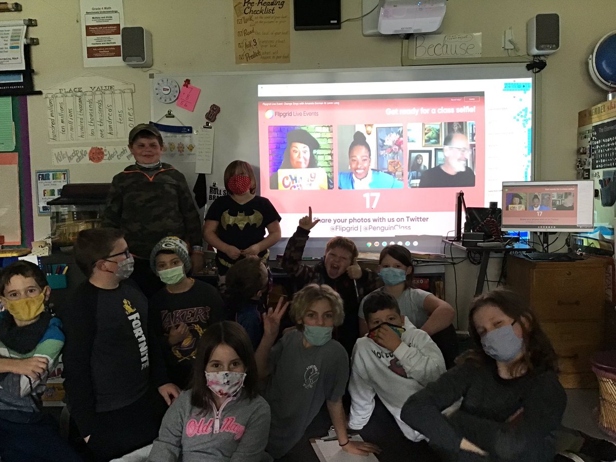 barbacon13's tweet photo. My class took a selfie with Amanda Gorman after her webinar sharing her new children’s book! https://t.co/Pr0wi0PA0w