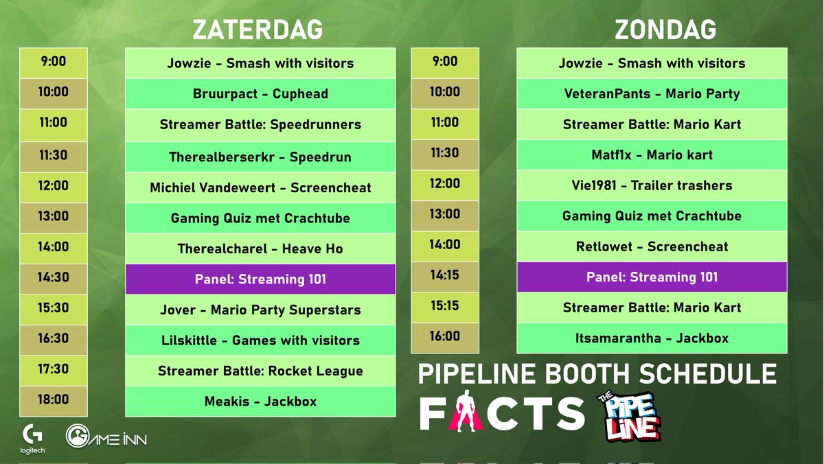 Tijd voor dag 2 van <a href="/FACTSConvention/">FACTS Convention</a>!

Kom thuis mee kijken via twitch.tv/thepipelinebe