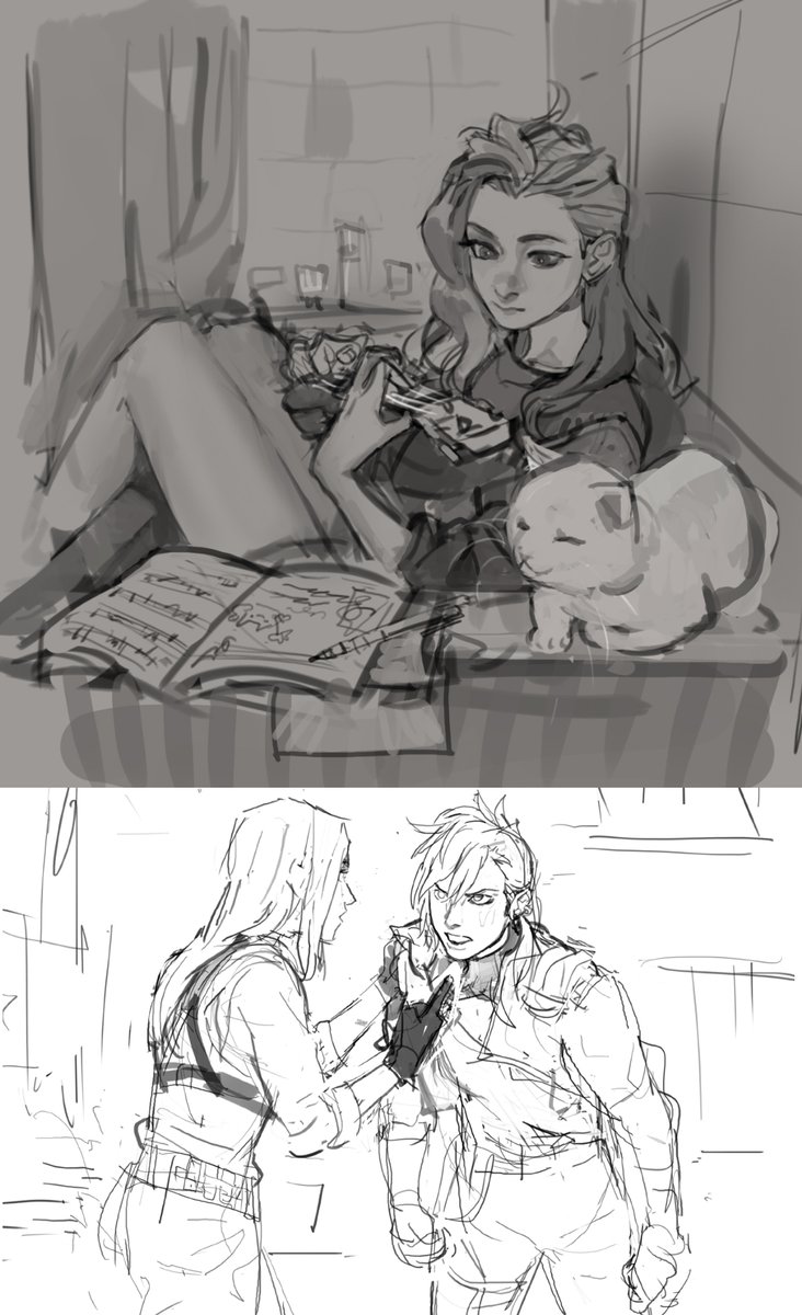 sketch compile. my mind has been all over the place lol. also the cithria card is fanart, I wanted to try the painting process