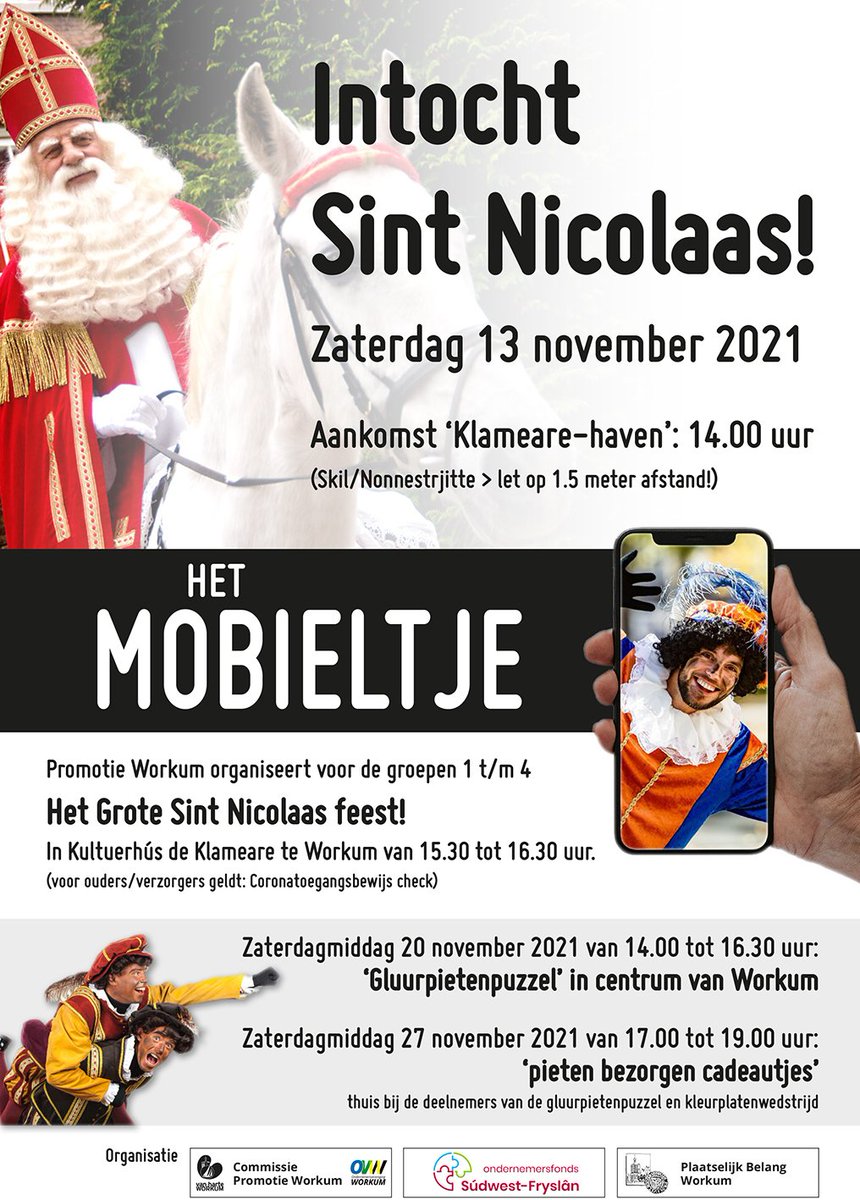 DouwevanderMeer's tweet photo. Zaterdag 13 november 14.00 uur Sinterklaas intocht Workum. @PBWorkum @Workum2 @WorkumNL @OvWorkum @vanharteworkum https://t.co/mVGpDKjMhk