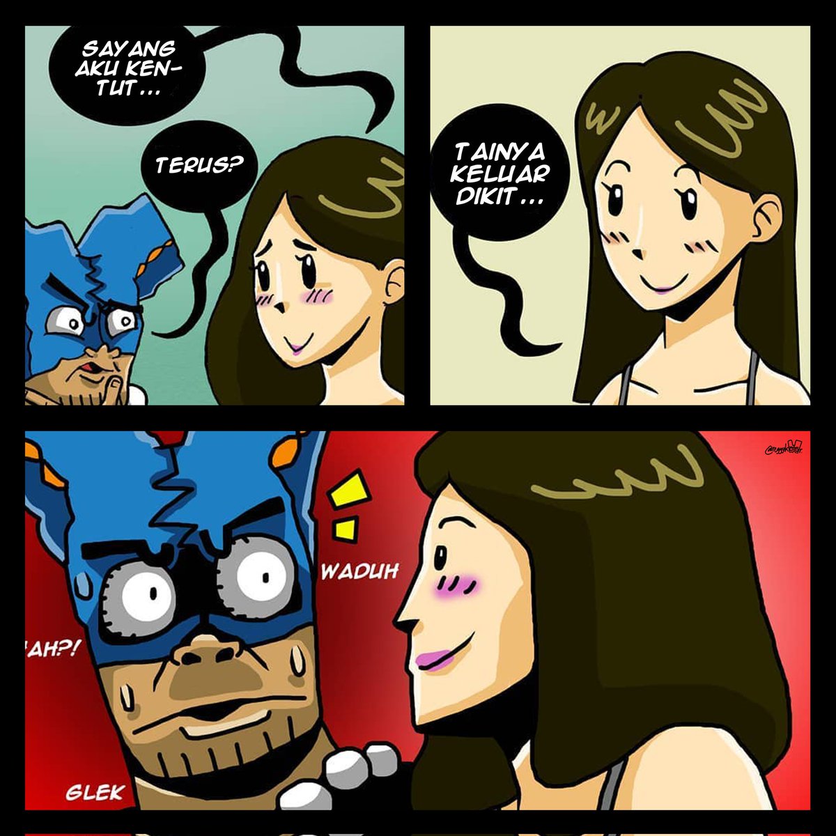kolormania's tweet photo. Dah deket jadi nyaman...
.
#kolorman #comicstrip #komik #komikinajah #love #couple #pup https://t.co/BDOXOkzFW6