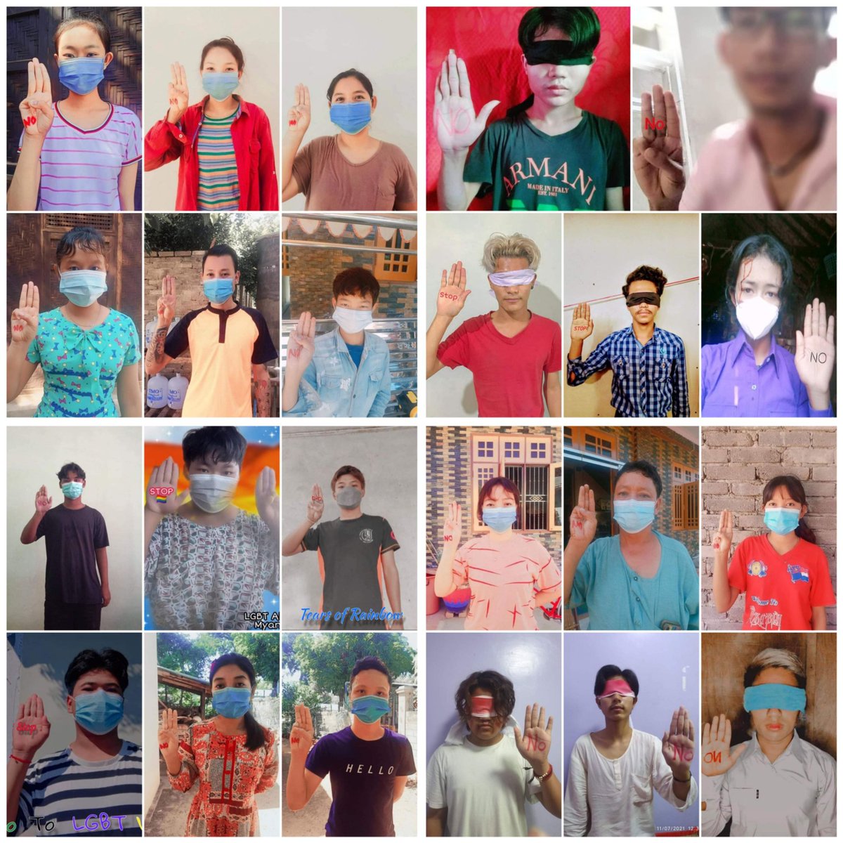 miN13700's tweet photo. "🏳️‍🌈Tears of Rainbow 🏳️‍🌈" campaign led by @LgbtMyanmar on November 7 to stop violence of military council on LGBT detainees in prison &amp; to show solidarity with them.

#tearsofrainbow
#SayNoToViolence
#WhatsHappeningInMyanmar 
#Nov7Coup https://t.co/WasqGBPuRx