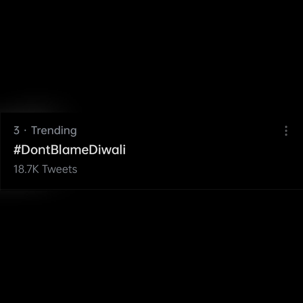 samarvathvi_'s tweet photo. We are Trending on No 3.
Let's take it to No. 1
#DontBlameDiwali
#DontBlameDiwali https://t.co/6e7ulph0rt