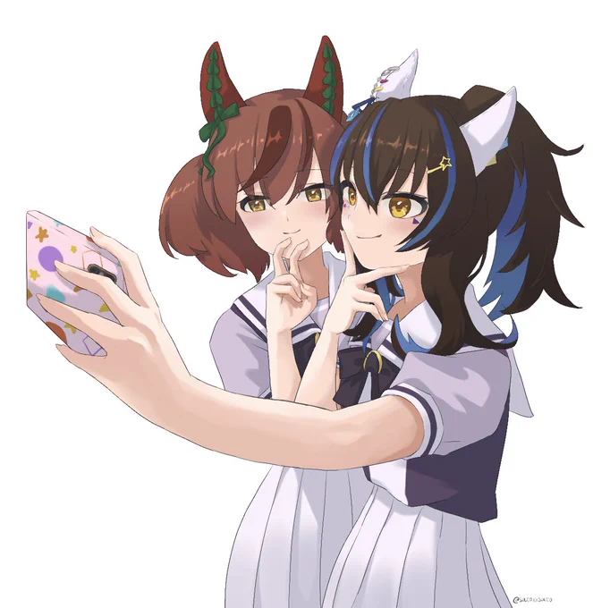 ネイチャとヘリオス
#ウマ娘 