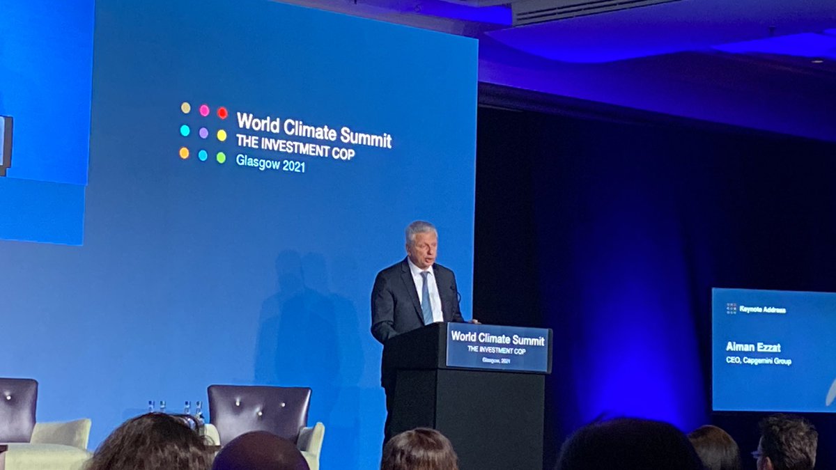 On solving #climatechange, nothing short of a revolution will be enough, we need to completely reengineer business - <a href="/aiman_ezzat/">Aiman Ezzat</a> CEO <a href="/Capgemini/">Capgemini</a> @WordClimateSummit #sustainability #COP26