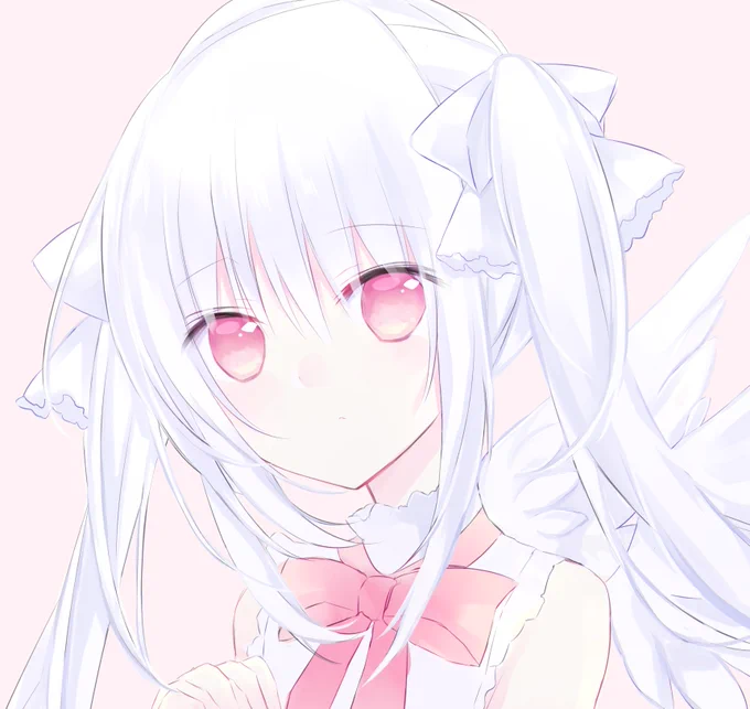 白髪×ツインテール 