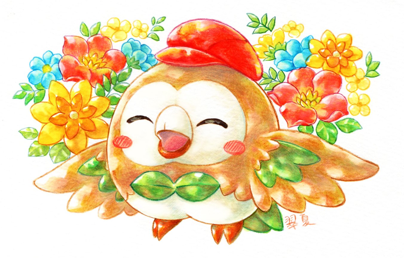 翠夏 ポケまぜのモクロー もふう という鳴き声が可愛すぎました ポケモンイラスト コピック 色鉛筆 T Co Xwge3ghpyp Twitter