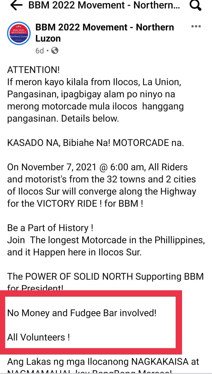 Moniqu3n's tweet photo. Wala pong ipinangakong benefits para sa mga sumama sa Caravan. Mga desperadong dilawan walang supporters ang uto utong maniniwala sa inyo.
#UnitedForMarcosJr https://t.co/bvQHWf0Fu7