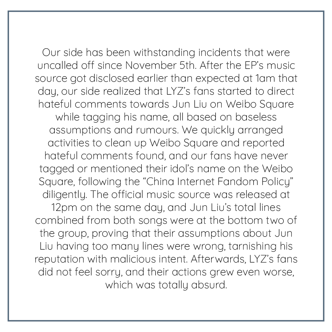 junliufanclub's tweet photo. [Clarification of events happened between 5th-7th November Part 2]
#AlwaysWithJunLiu https://t.co/I1DBYStD2z