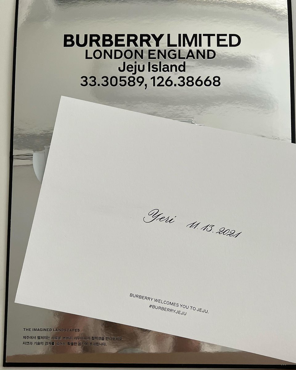 yerihere's tweet photo. [Instagram]

See you soon! @.burberry 
THE IMAGINED LANDSCAPES JEJU
#BurberryJeju #Burber[...] https://t.co/nb8I12q6bn