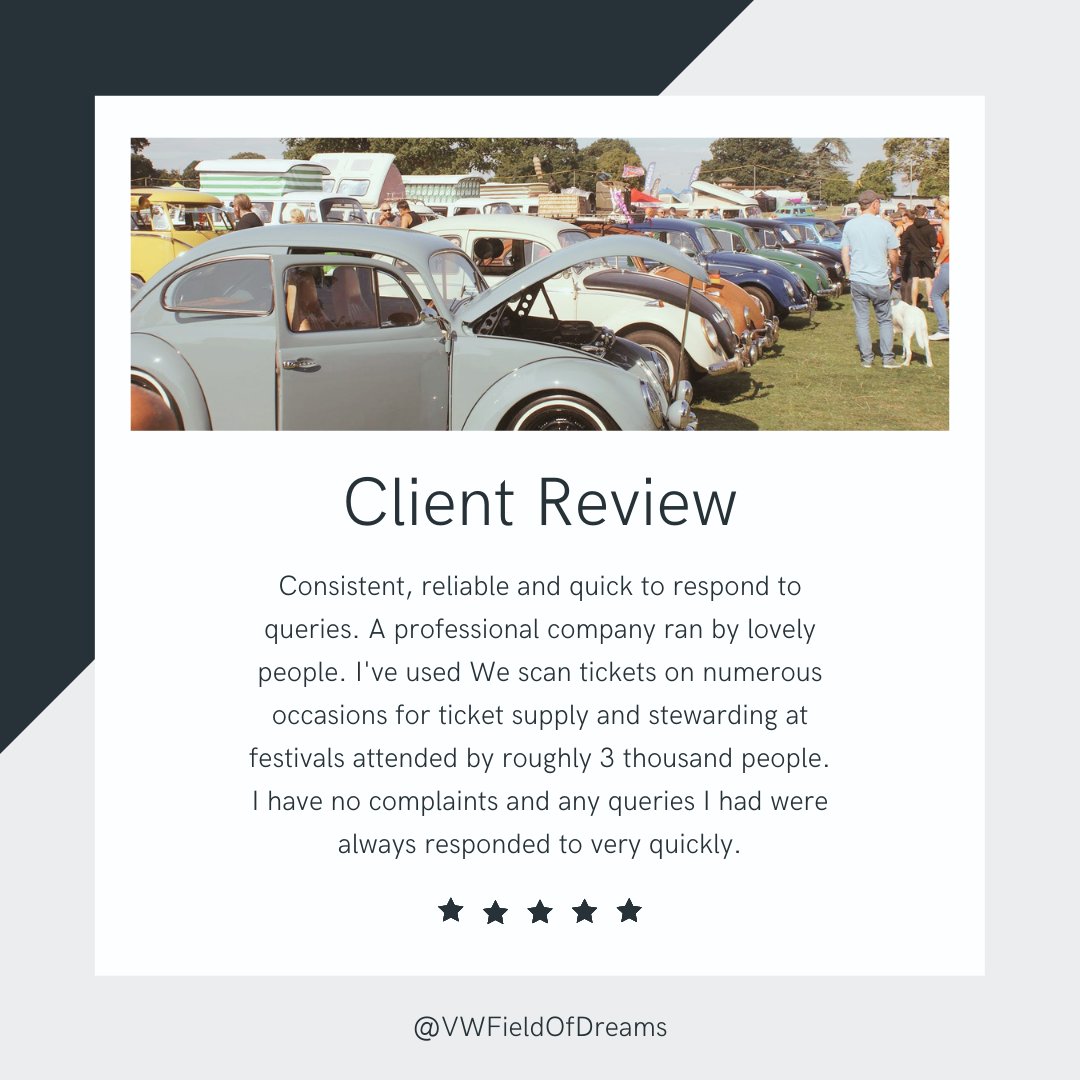 ⭐ Thank you for the 5 star review! ⭐
<a href="/VWFieldOfDreams/">Field of Dreams VW</a> 

Can you spare minute?  Click the link below to leave us a review:
bit.ly/WeScanTickets