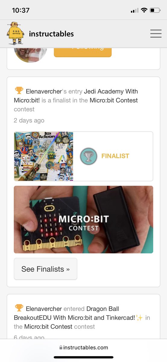 aquí us compartim l'<a href="/instructables/">instructables</a> de l'Acadèmia Jedi sobre #StarWars que vam fer amb els alumnes de quart:

▶️ instructables.com/Jedi-Academy-W…

i també... que som finalistes del concurs de <a href="/microbit_edu/">Micro:bit Educational Foundation</a>!!✨✨✨
fingers crossed!🤞🏼✨

#microbitChampions
#StorytellingRobots 
#STEAMlabTGN