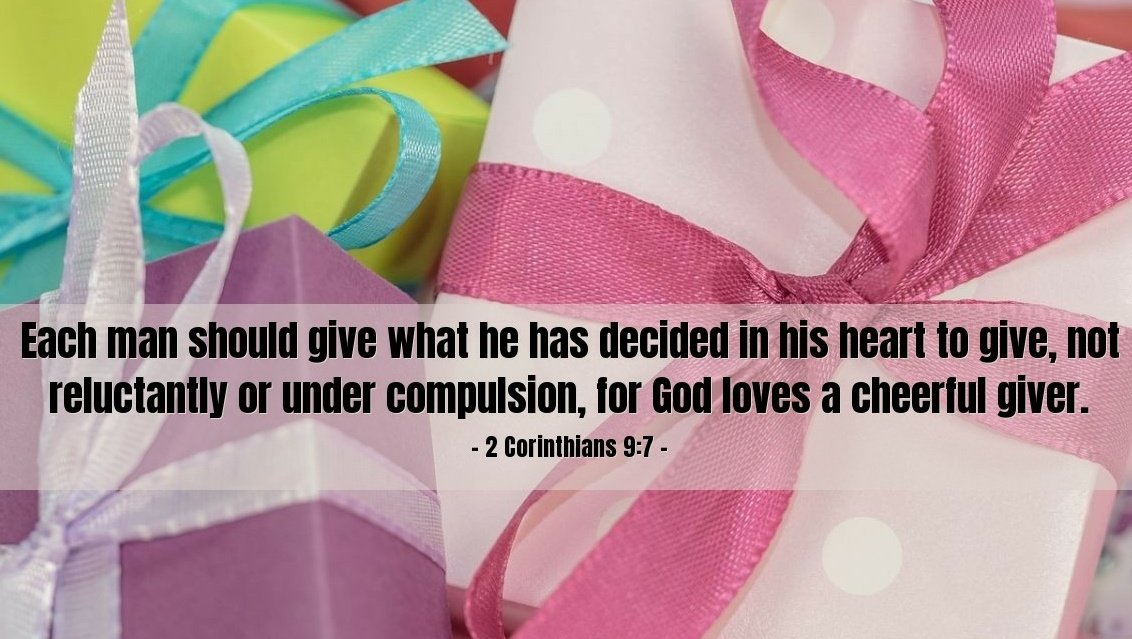 ArefMashaliUK's tweet photo. Each man should give what he has decided in his heart to give, not reluctantly or under compulsion, for God loves a cheerful giver.
2 Corinthians 9:7 https://t.co/VYHVNmMrvg