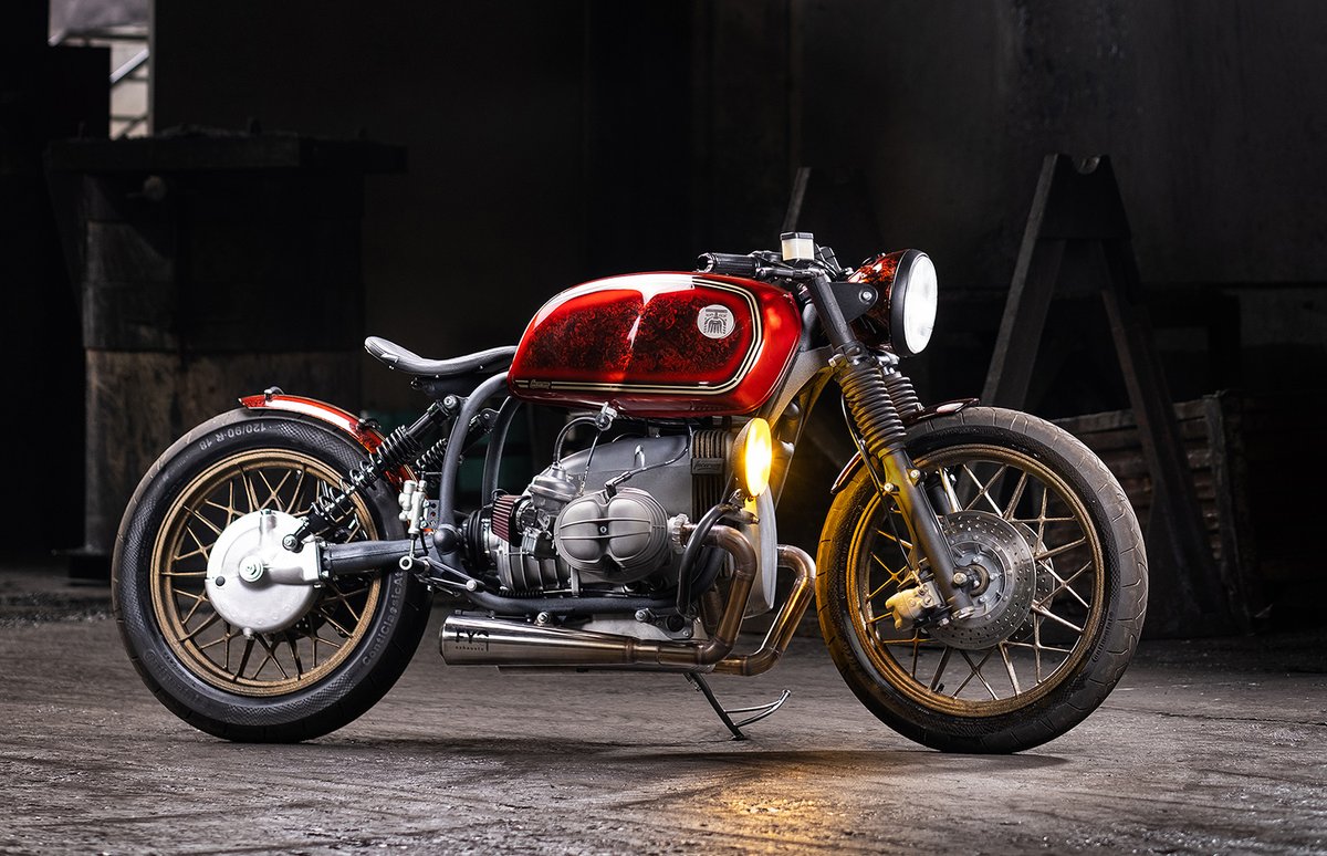 TheDailyRideUp's tweet photo. “Spicy Boxer”

A BMW R100 by Incerum Customs

Grab Bag!

* 980cc
* FYG Exhaust from their in-house brand
* Hand-Finished Tank badge
* YSS rear shocks
* Motogadget indicators and grips
* NOS switch controls

Join our newsletter! Link in bio!

#TheRideUp #motorcycle #ride #custom https://t.co/pZIJYN8n53