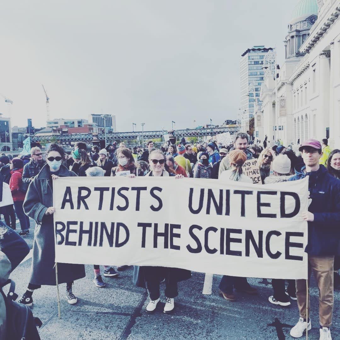 CliDublin's tweet photo. Global day of action yesterday! We were at the Dublin March for Climate Justice. An opportunity to vote with our feet and demonstrate to our policy and law makers that Climate Breakdown and the Biodiversity Emergency are our Red Line Issues. @COP26Ireland #March4ClimateJustice https://t.co/XdkWhoUy7S